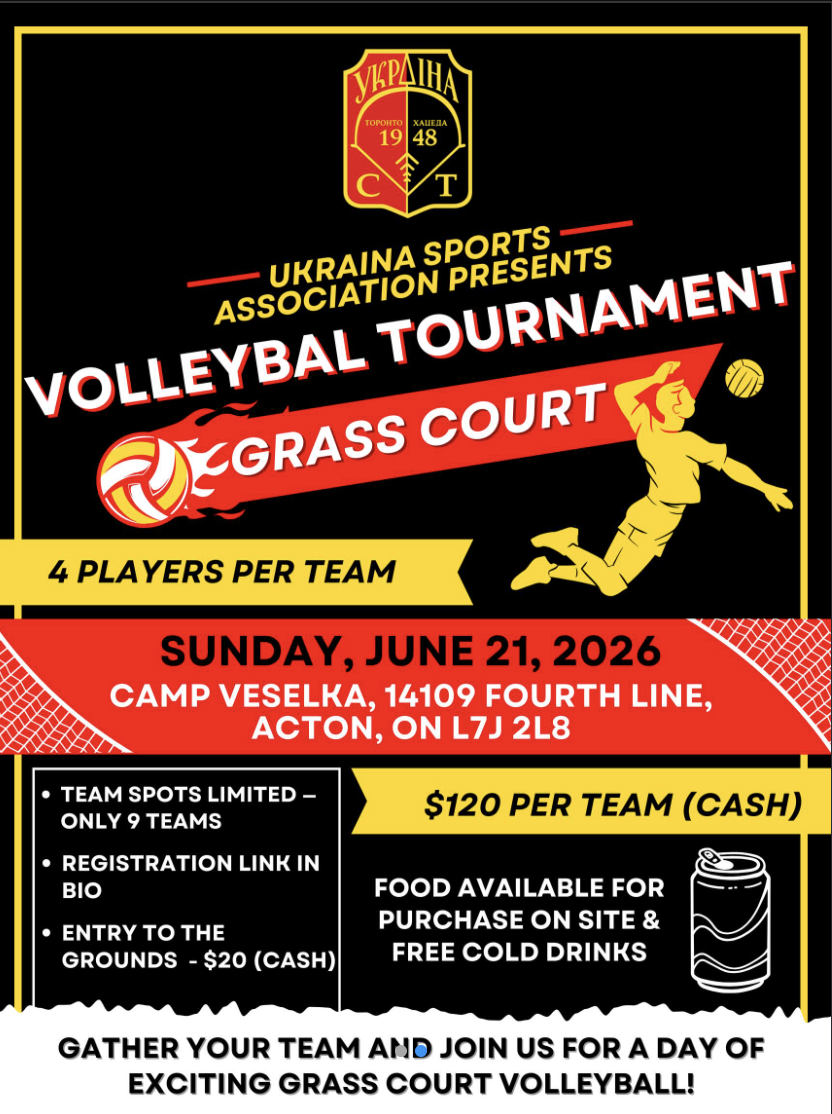 Read more about the article Ukraina SA Volleyball Tournament at Camp Veselka – Sunday, June 21